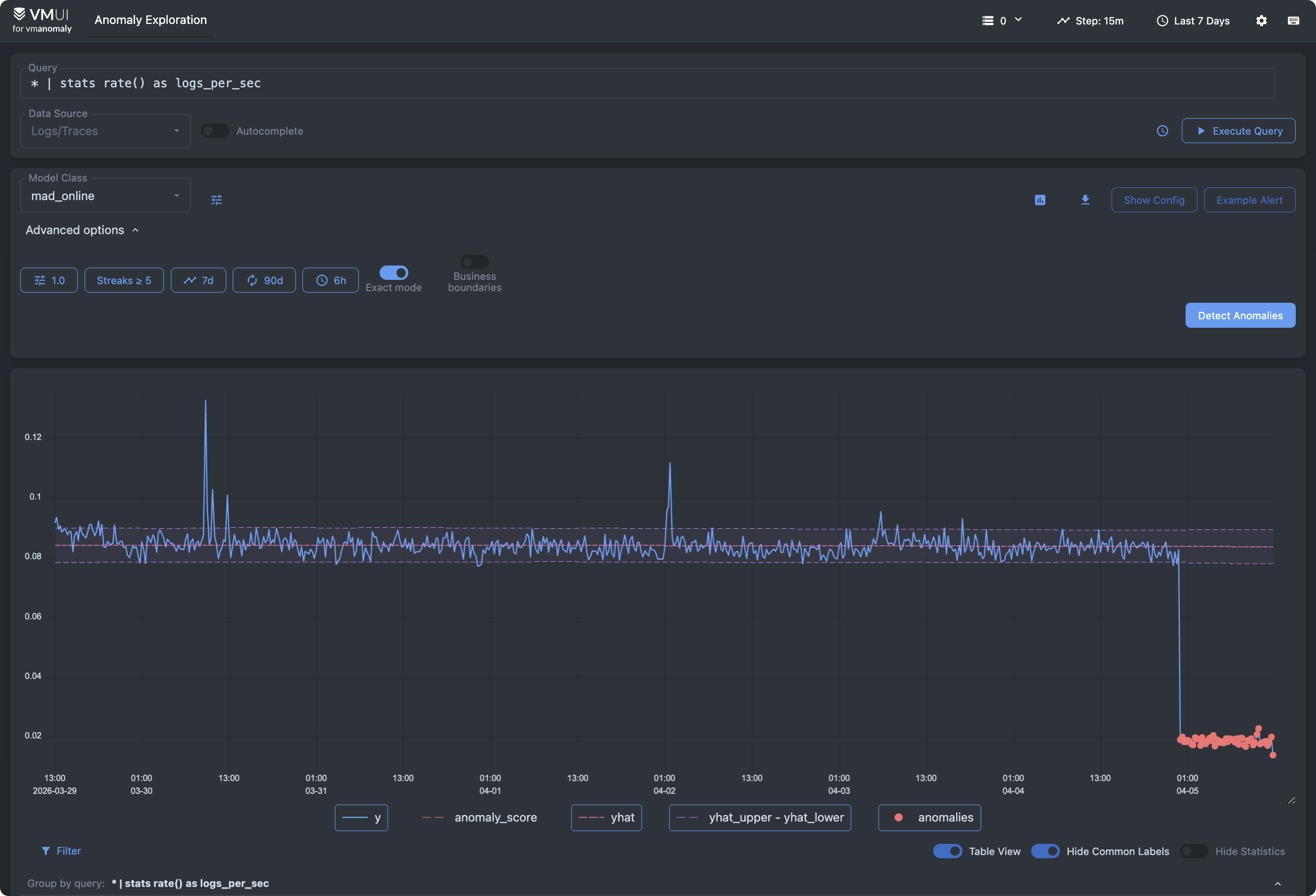 Screenshot of VMUI