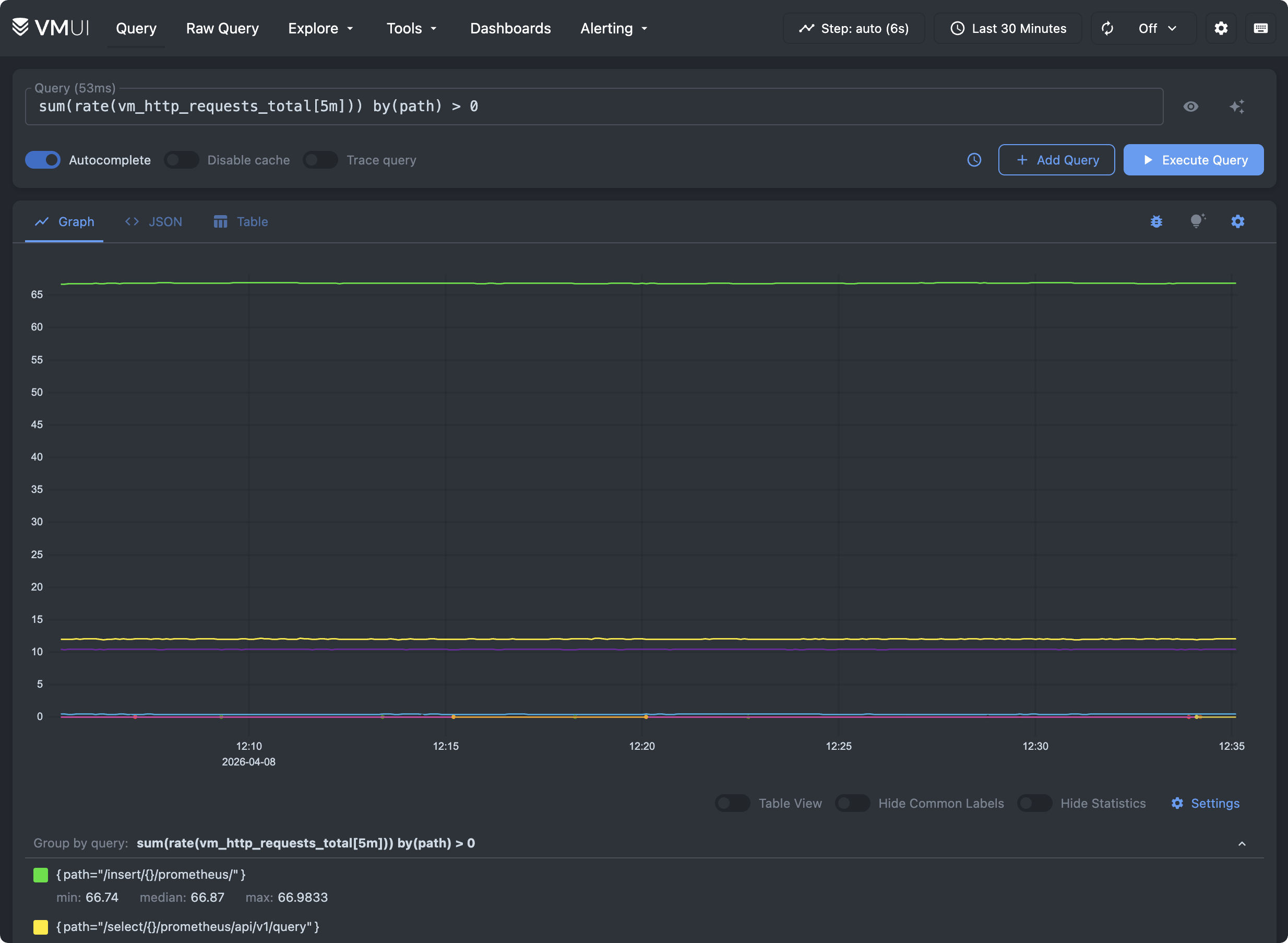 Screenshot of VMUI